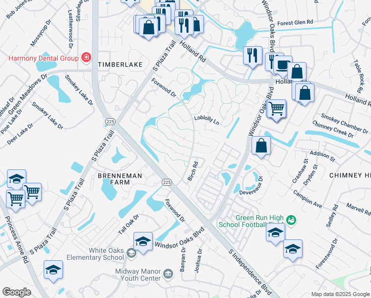 map of restaurants, bars, coffee shops, grocery stores, and more near 4208 Grove Court in Virginia Beach