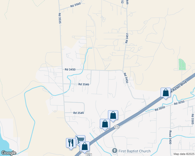 map of restaurants, bars, coffee shops, grocery stores, and more near 8-10 Road 3463 in Flora Vista