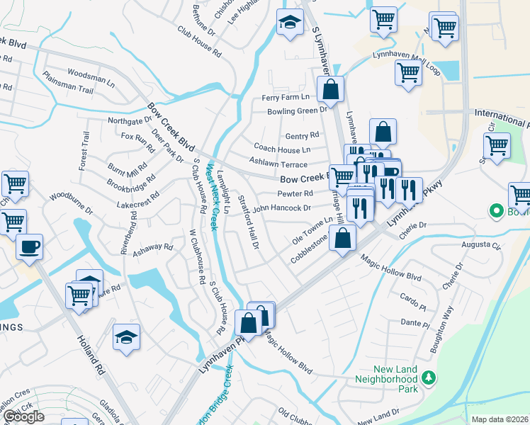 map of restaurants, bars, coffee shops, grocery stores, and more near 3069 John Hancock Drive in Virginia Beach