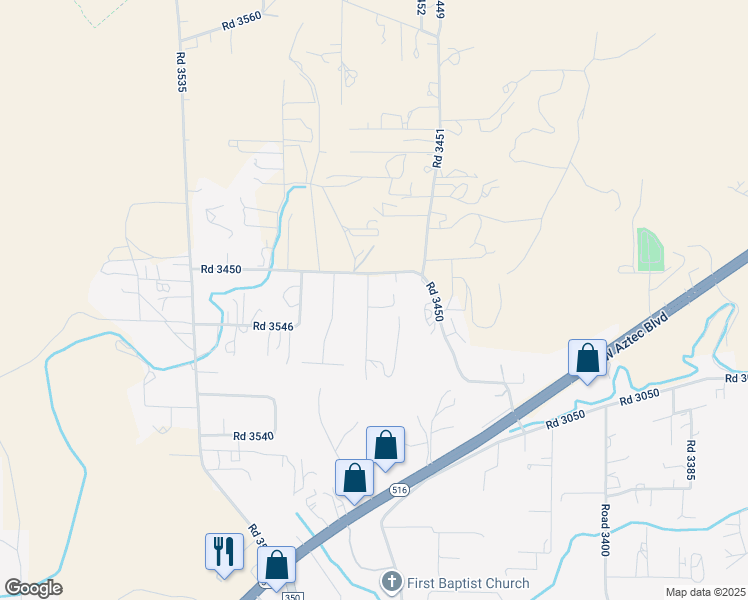 map of restaurants, bars, coffee shops, grocery stores, and more near 6 Road 3461 in Flora Vista