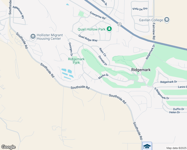 map of restaurants, bars, coffee shops, grocery stores, and more near 50 Florence Court in Hollister