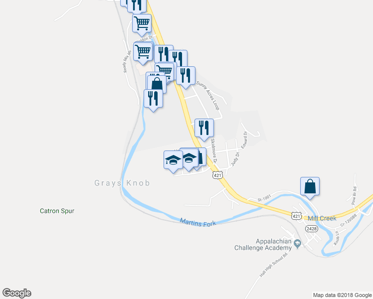 map of restaurants, bars, coffee shops, grocery stores, and more near Holiday Drive in Harlan
