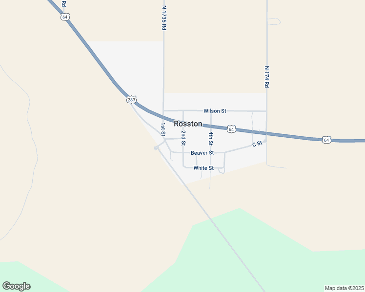 map of restaurants, bars, coffee shops, grocery stores, and more near 2nd Street in Rosston