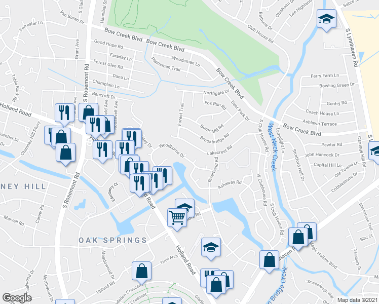 map of restaurants, bars, coffee shops, grocery stores, and more near 913 Terra Firma Court in Virginia Beach