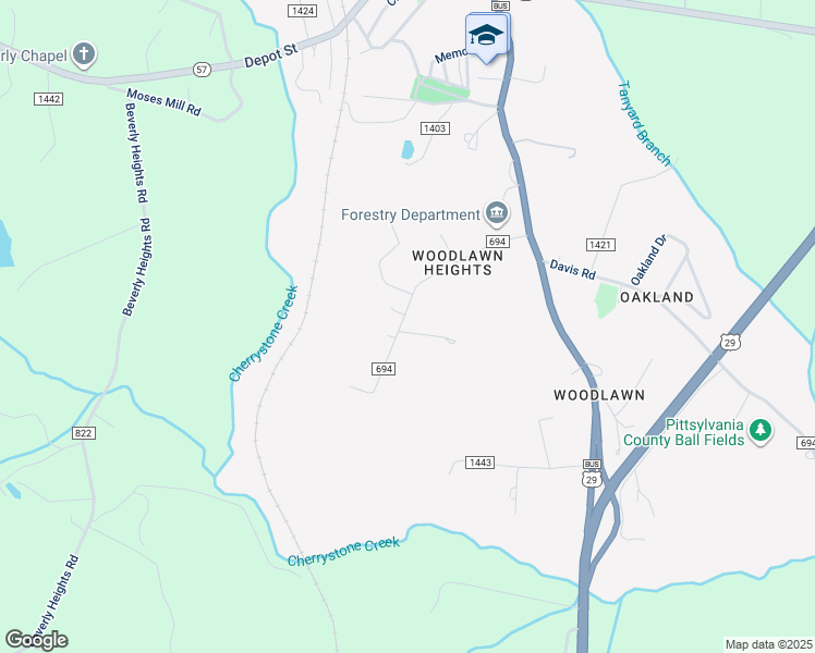 map of restaurants, bars, coffee shops, grocery stores, and more near 204 Woodlawn Heights in Chatham
