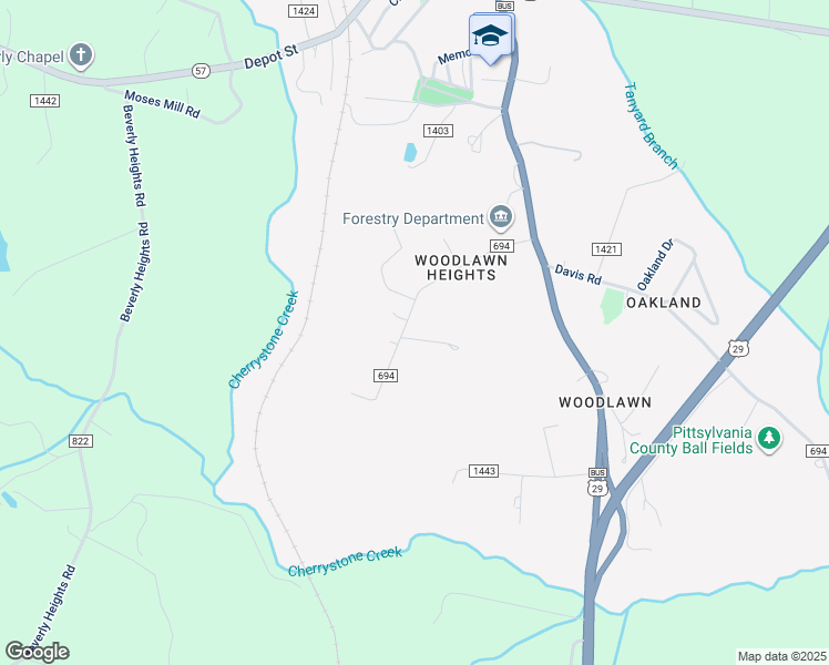 map of restaurants, bars, coffee shops, grocery stores, and more near 204 Woodlawn Heights in Chatham