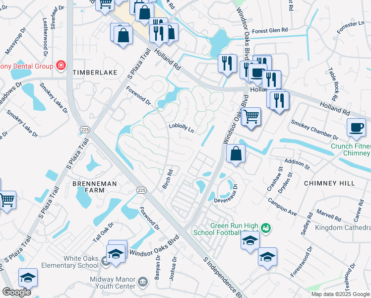 map of restaurants, bars, coffee shops, grocery stores, and more near 4108 White Beam Court in Virginia Beach
