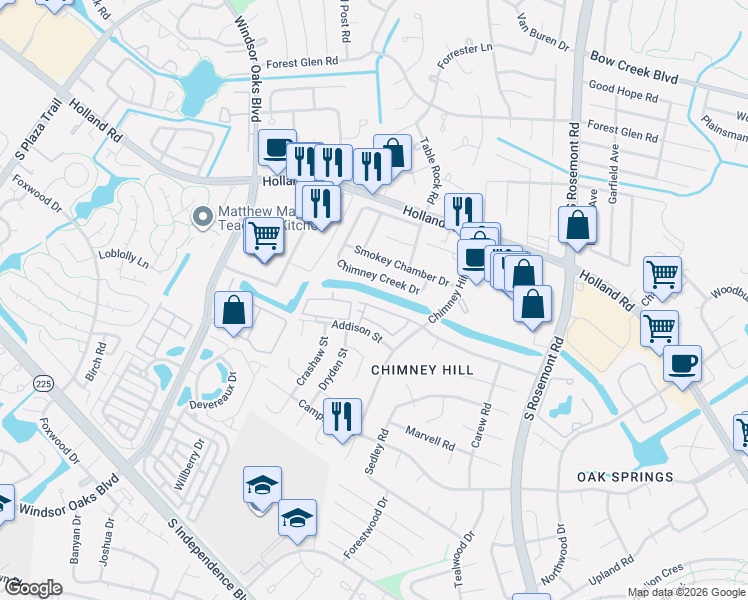 map of restaurants, bars, coffee shops, grocery stores, and more near 752 Harbor Springs Trail in Virginia Beach