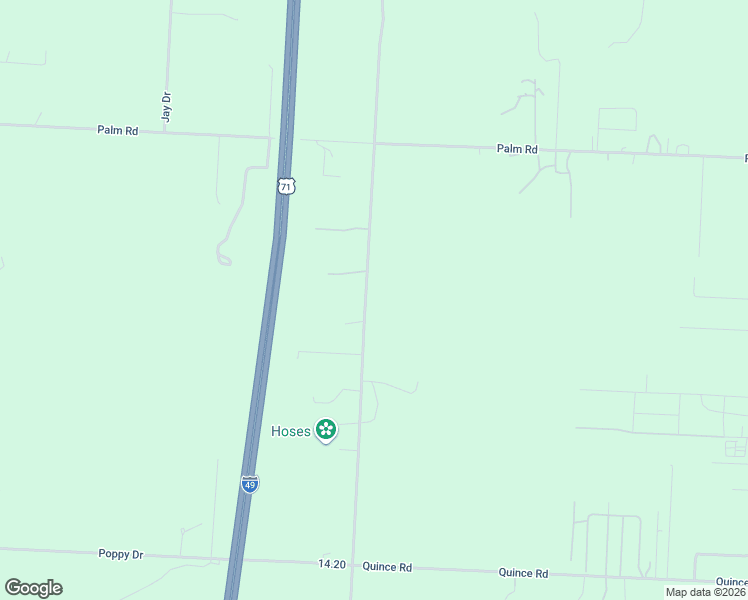 map of restaurants, bars, coffee shops, grocery stores, and more near 18296-18420 Kodiac Road in Neosho