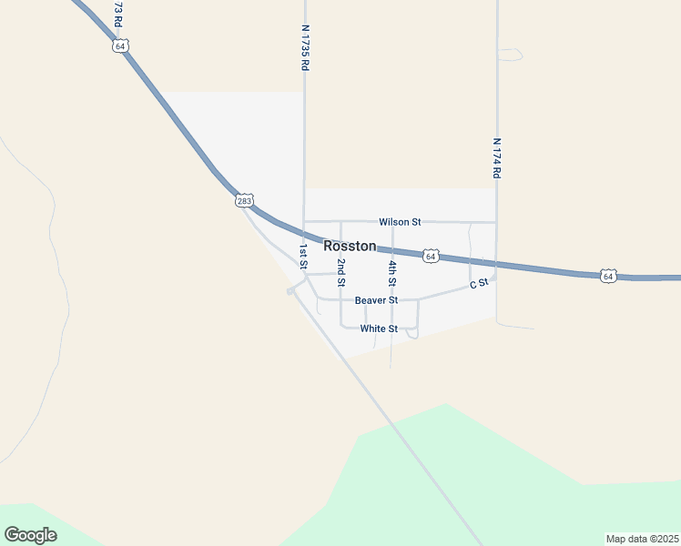 map of restaurants, bars, coffee shops, grocery stores, and more near 2nd Street in Rosston
