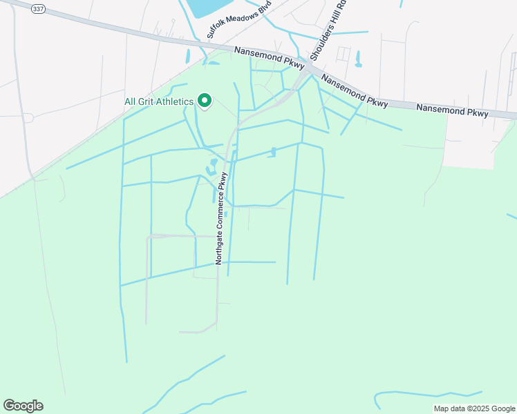 map of restaurants, bars, coffee shops, grocery stores, and more near 103 Industrial Drive in Suffolk