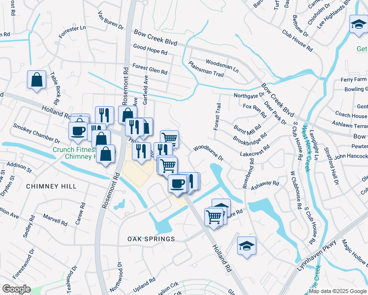 map of restaurants, bars, coffee shops, grocery stores, and more near 3321 Haley Drive in Virginia Beach