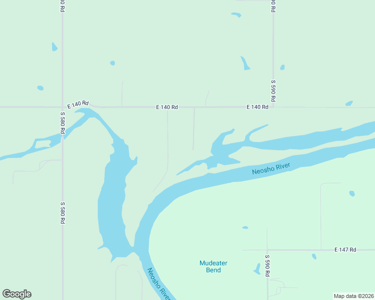 map of restaurants, bars, coffee shops, grocery stores, and more near 58601 East 140 Road in Fairland