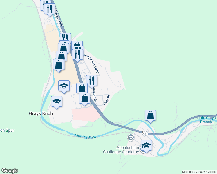 map of restaurants, bars, coffee shops, grocery stores, and more near 50 Denver Street in Harlan