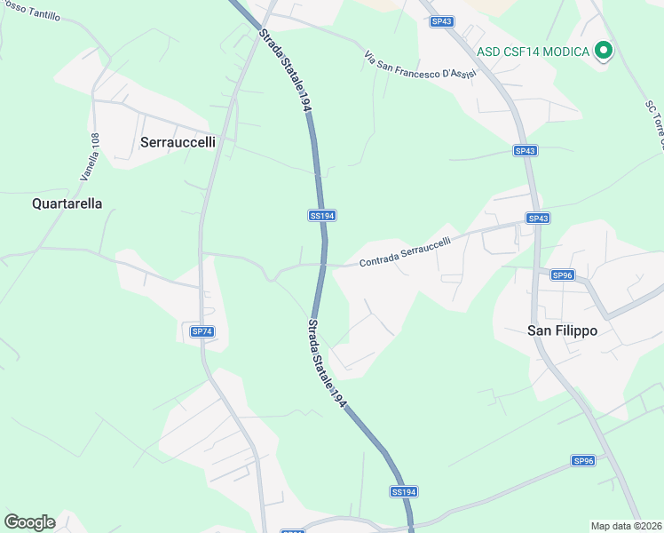 map of restaurants, bars, coffee shops, grocery stores, and more near 9 Contrada Serrauccelli in Libero consorzio comunale di Ragusa