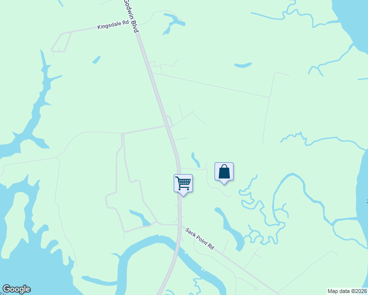 map of restaurants, bars, coffee shops, grocery stores, and more near 4172 Godwin Boulevard in Suffolk