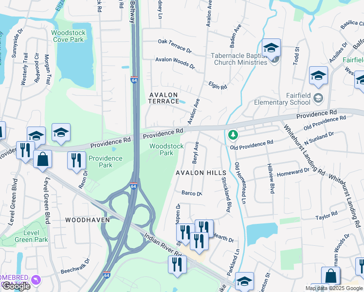 map of restaurants, bars, coffee shops, grocery stores, and more near 921 Josephine Crescent in Virginia Beach