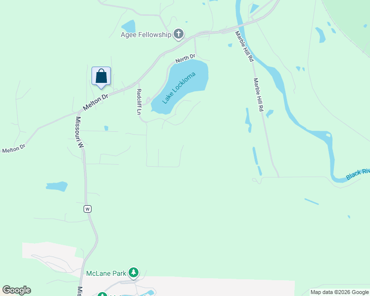 map of restaurants, bars, coffee shops, grocery stores, and more near 684 Radcliff Lane in Poplar Bluff
