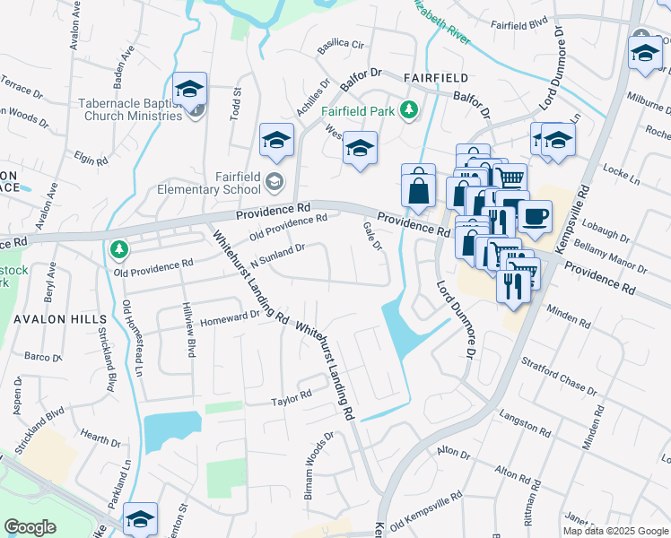 map of restaurants, bars, coffee shops, grocery stores, and more near 816 South Sunland Drive in Virginia Beach