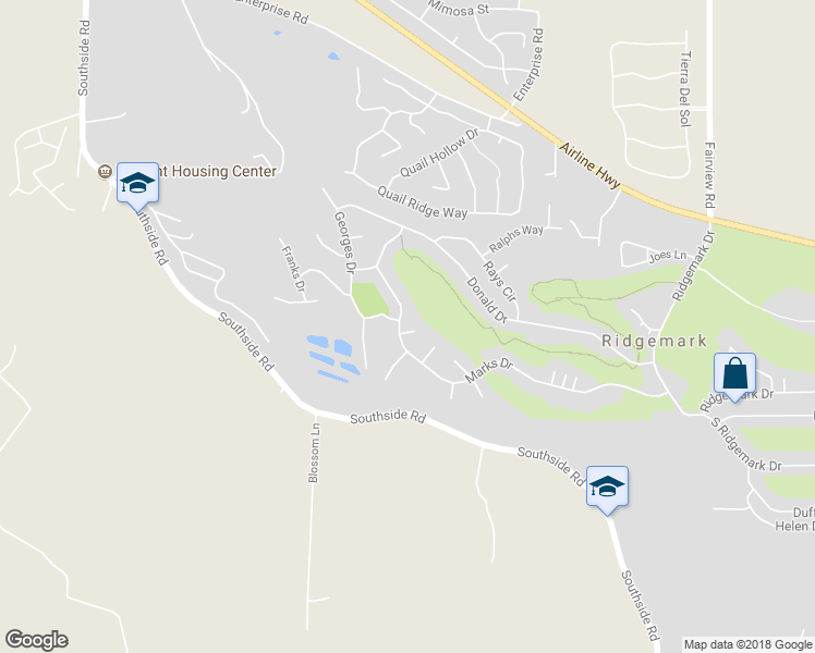 map of restaurants, bars, coffee shops, grocery stores, and more near 633 Marks Drive in Hollister