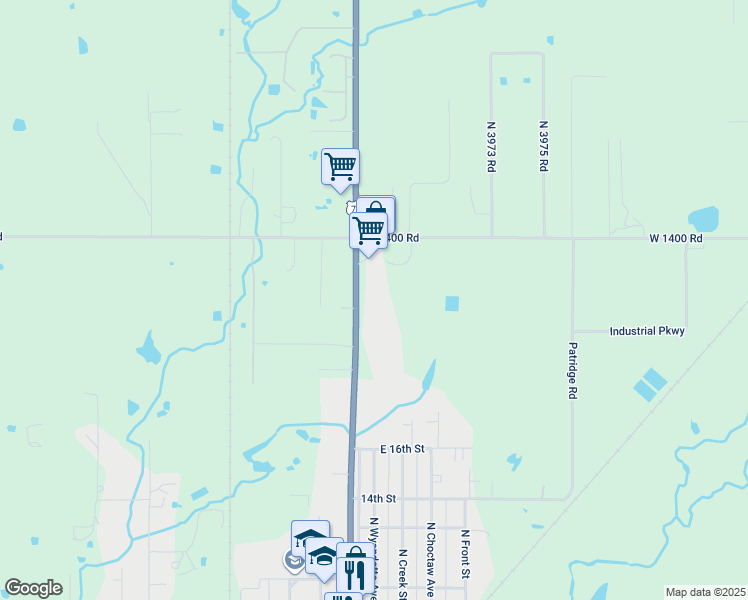 map of restaurants, bars, coffee shops, grocery stores, and more near 2260 North Osage Avenue in Dewey