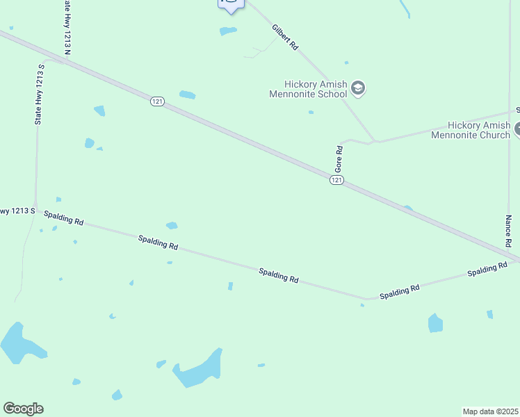 map of restaurants, bars, coffee shops, grocery stores, and more near 8193-8435 Highway 121 in Mayfield