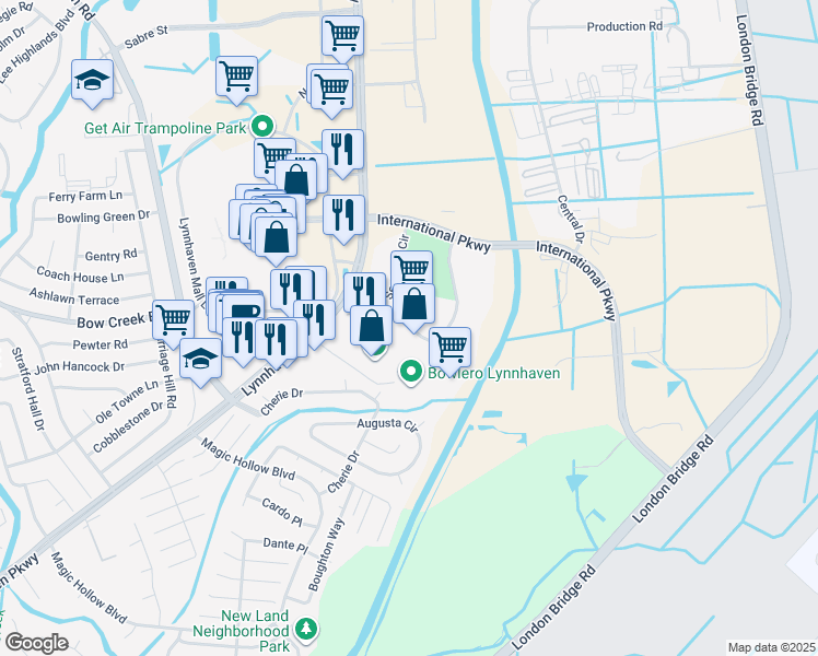 map of restaurants, bars, coffee shops, grocery stores, and more near 831 Seahawk Circle in Virginia Beach