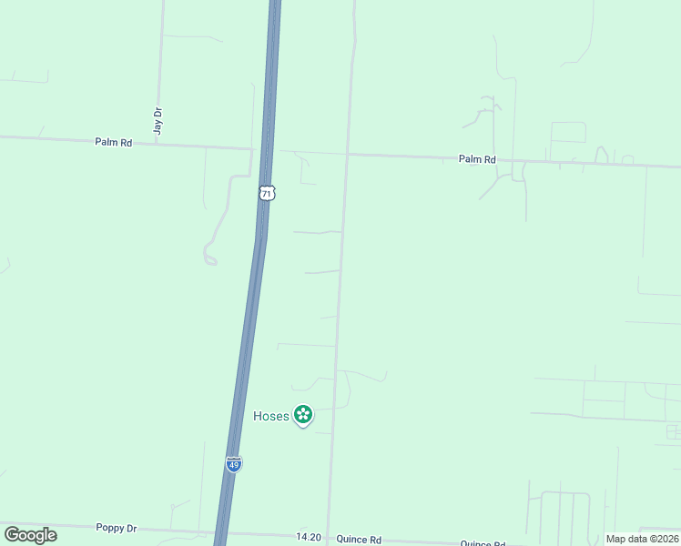 map of restaurants, bars, coffee shops, grocery stores, and more near 18296 Kodiak Road in Neosho