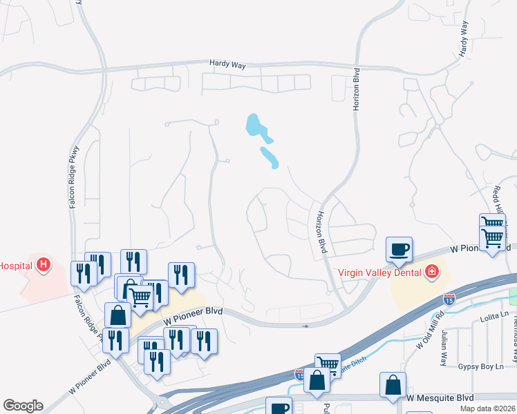 map of restaurants, bars, coffee shops, grocery stores, and more near 479 Apogee Crest Street in Mesquite
