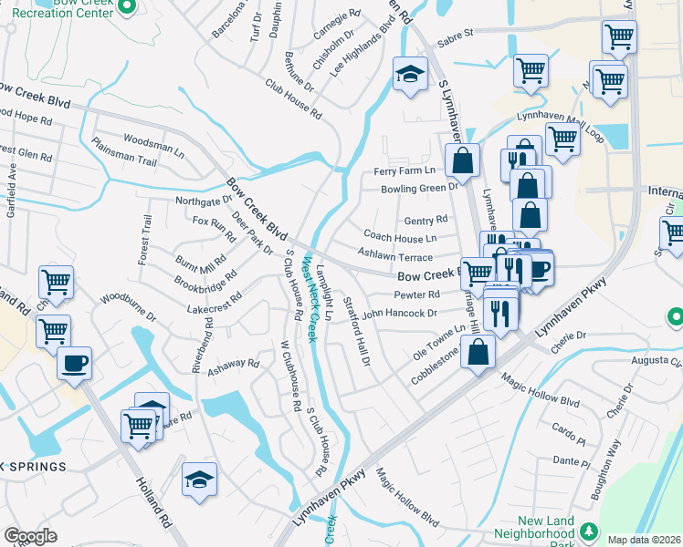 map of restaurants, bars, coffee shops, grocery stores, and more near 809 Kings Arms Drive in Virginia Beach