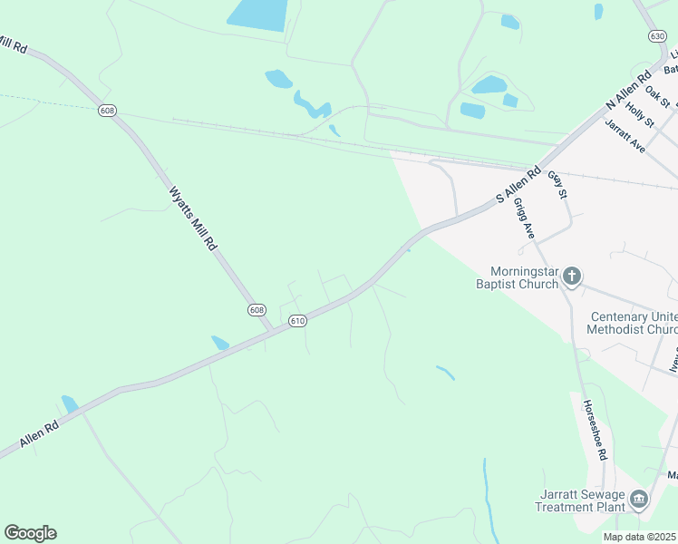 map of restaurants, bars, coffee shops, grocery stores, and more near 25 Dumot Court in Jarratt