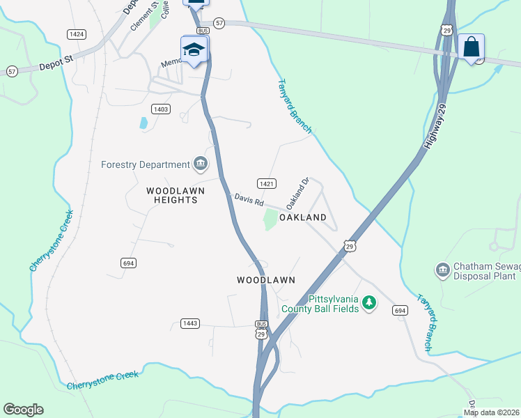 map of restaurants, bars, coffee shops, grocery stores, and more near 28 Davis Rd in Chatham