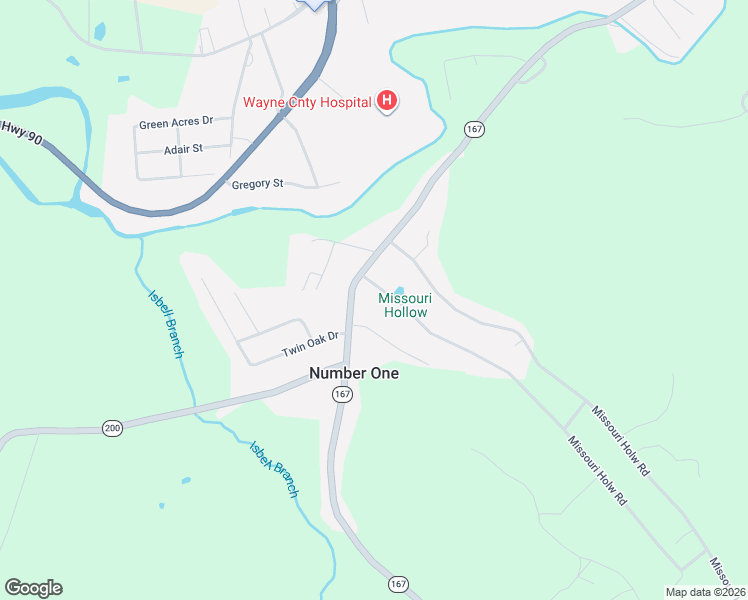 map of restaurants, bars, coffee shops, grocery stores, and more near 500-598 Missouri Hollow Road in Monticello
