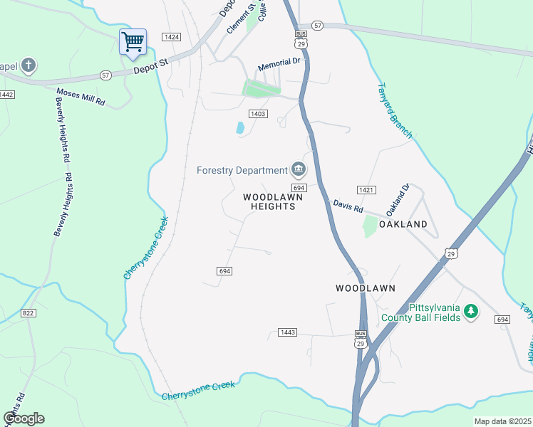 map of restaurants, bars, coffee shops, grocery stores, and more near 100 Woodlawn Heights in Chatham