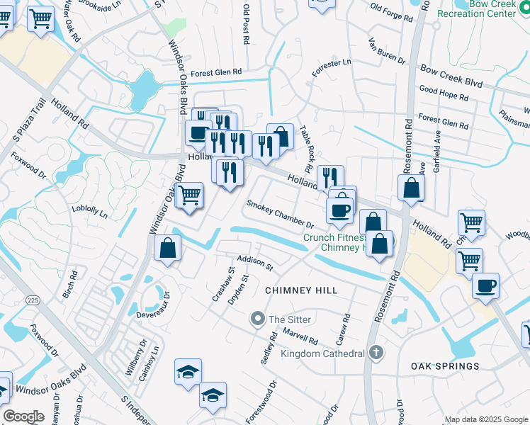 map of restaurants, bars, coffee shops, grocery stores, and more near 3639 Smokey Chamber Drive in Virginia Beach