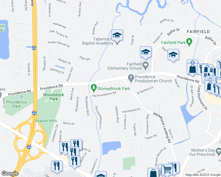 map of restaurants, bars, coffee shops, grocery stores, and more near 5549 New Colony Drive in Virginia Beach
