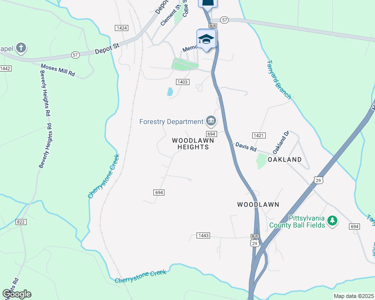 map of restaurants, bars, coffee shops, grocery stores, and more near 100 Woodlawn Heights in Chatham