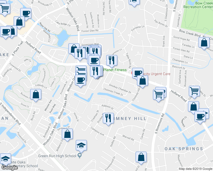 map of restaurants, bars, coffee shops, grocery stores, and more near 3657 Smokey Chamber Drive in Virginia Beach