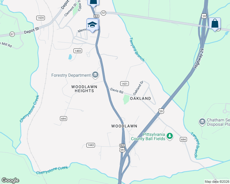 map of restaurants, bars, coffee shops, grocery stores, and more near 28 Davis Rd in Chatham