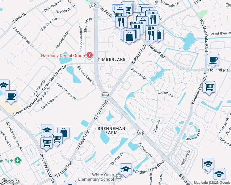 map of restaurants, bars, coffee shops, grocery stores, and more near 4363 Gadwall Place in Virginia Beach