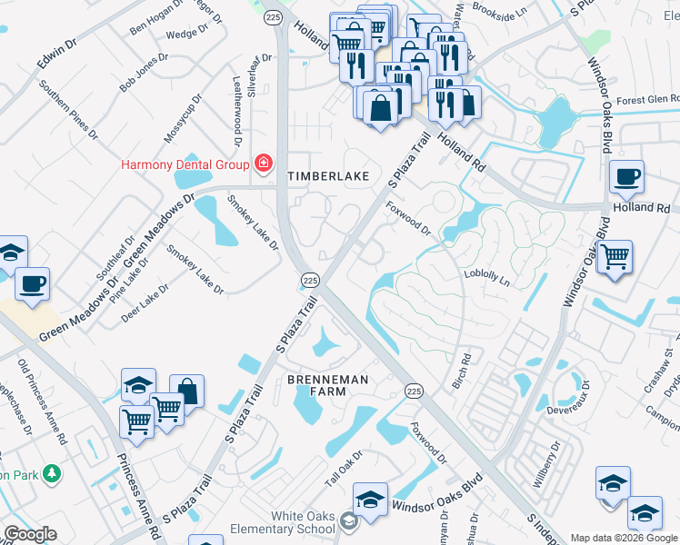 map of restaurants, bars, coffee shops, grocery stores, and more near 4363 Gadwall Place in Virginia Beach