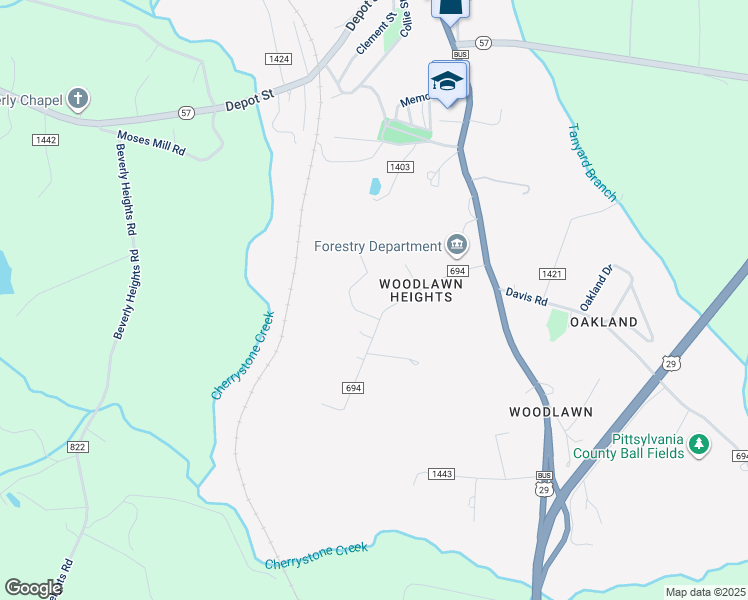 map of restaurants, bars, coffee shops, grocery stores, and more near 111 Woodlawn Heights in Chatham