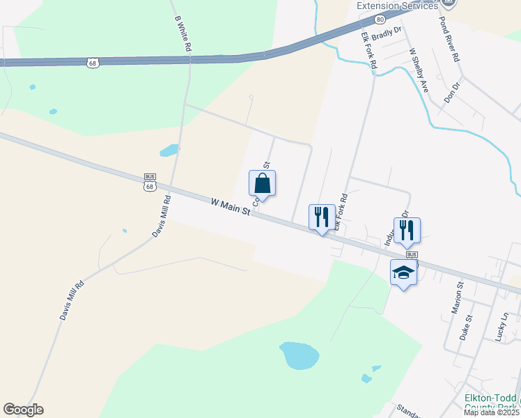 map of restaurants, bars, coffee shops, grocery stores, and more near 1249-1253 Jefferson Davis Highway in Elkton