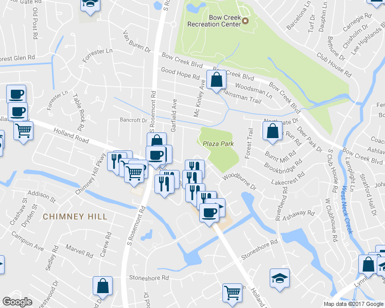 map of restaurants, bars, coffee shops, grocery stores, and more near 3426 Waltham Circle in Virginia Beach