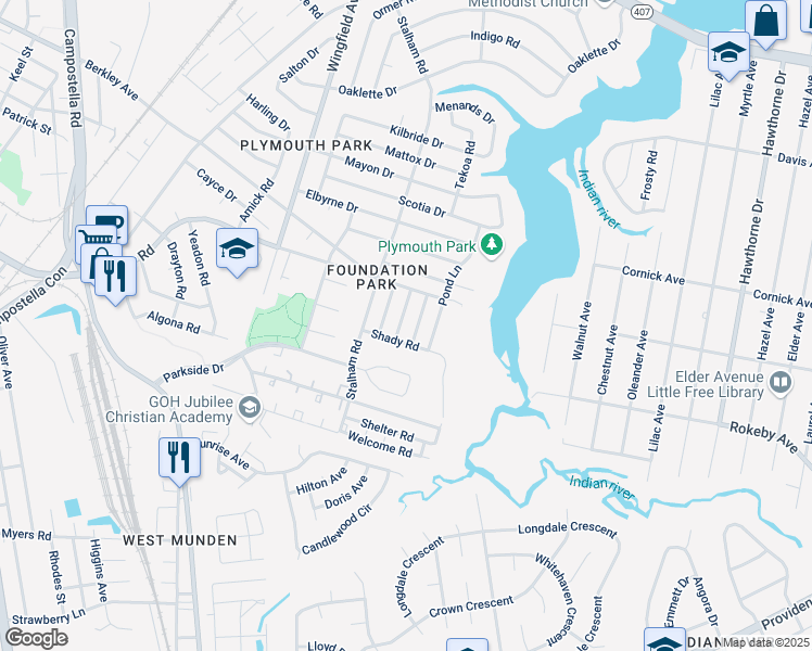 map of restaurants, bars, coffee shops, grocery stores, and more near 2008 Flower Lane in Chesapeake