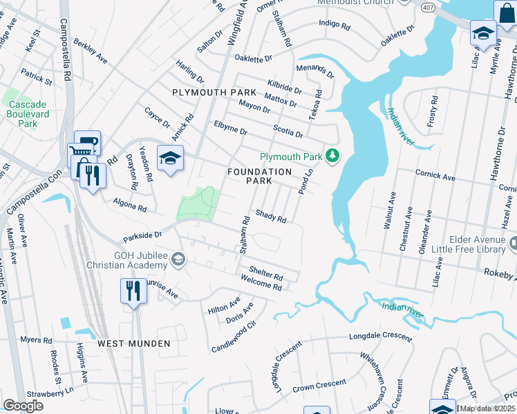 map of restaurants, bars, coffee shops, grocery stores, and more near 2008 Flower Lane in Chesapeake