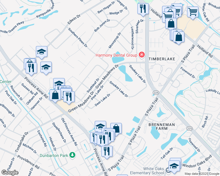 map of restaurants, bars, coffee shops, grocery stores, and more near 700 Cedar Lake Court in Virginia Beach
