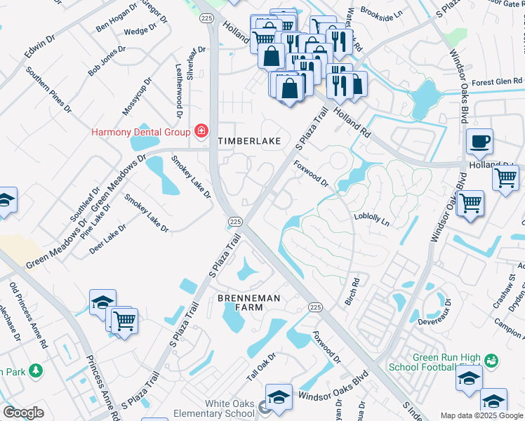 map of restaurants, bars, coffee shops, grocery stores, and more near 4342 Gadwall Place in Virginia Beach