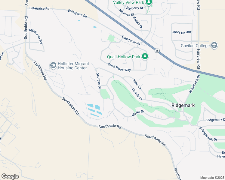 map of restaurants, bars, coffee shops, grocery stores, and more near 733 Marks Drive in Hollister