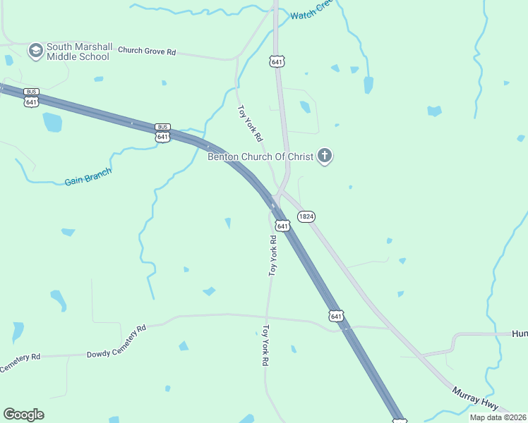 map of restaurants, bars, coffee shops, grocery stores, and more near U.S. 641 Spur in Benton